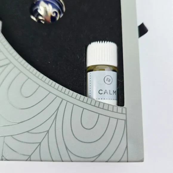 Earthbound Trading Co Aroma Oil Necklace Calm Glass Diffuser Pendant 19" Chain - Picture 3 of 7